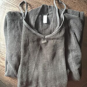 American Apparel Black Mesh Dress and Kimono Set!